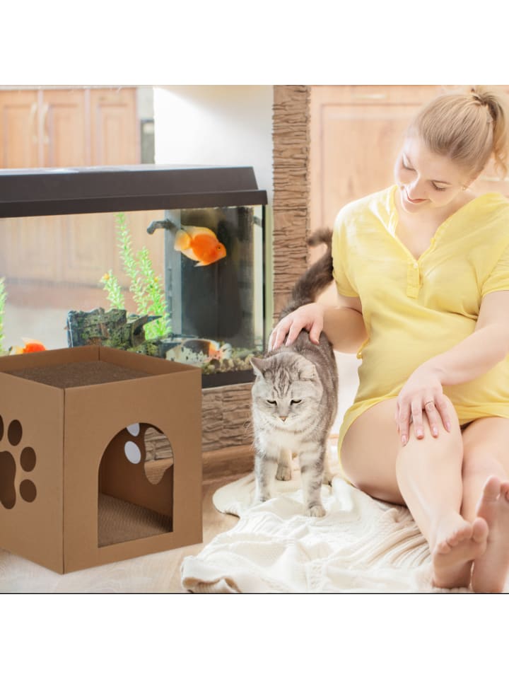 relaxdays Katzenhaus in Braun günstig kaufen onesize