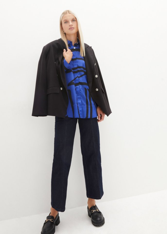Oversize Satin Bluse