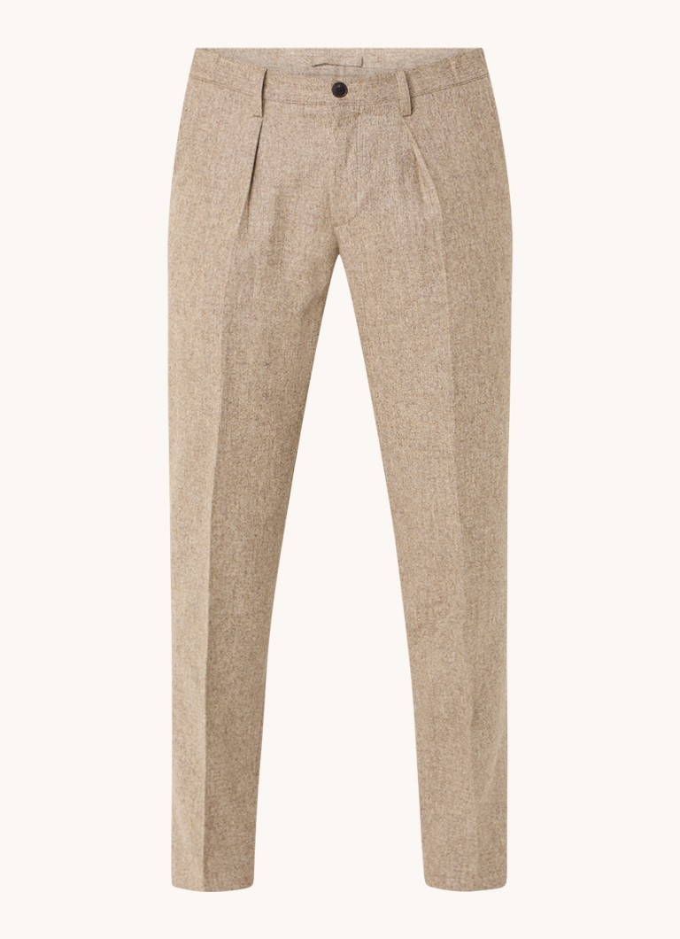 Profuomo Slim fit hlače od mješavine vune s bočnim džepovima