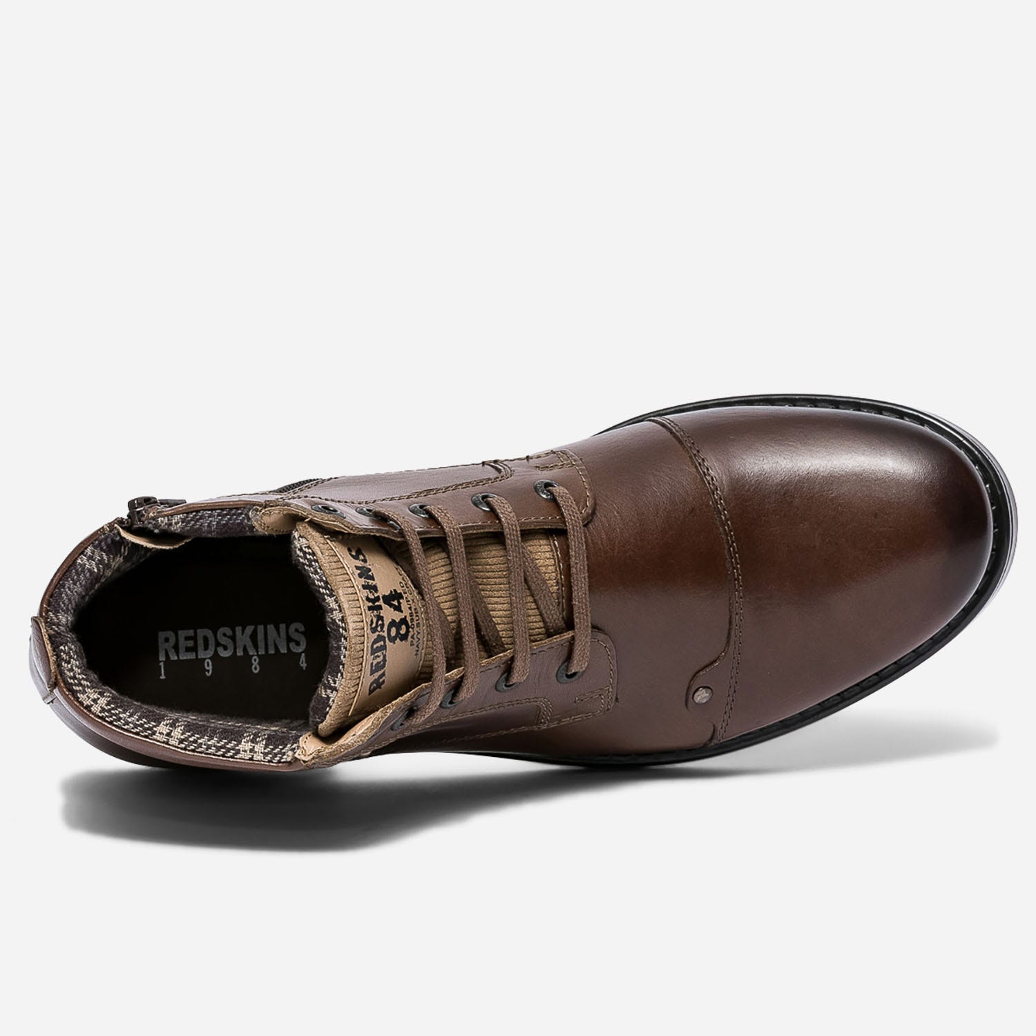 Boots à lacet REDSKINS marron en cuir