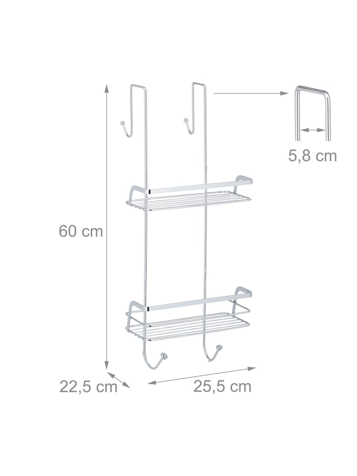 relaxdays Duschablage in Silber - (B)25,5 x (H)60 x (T)22,5 cm günstig kaufen onesize