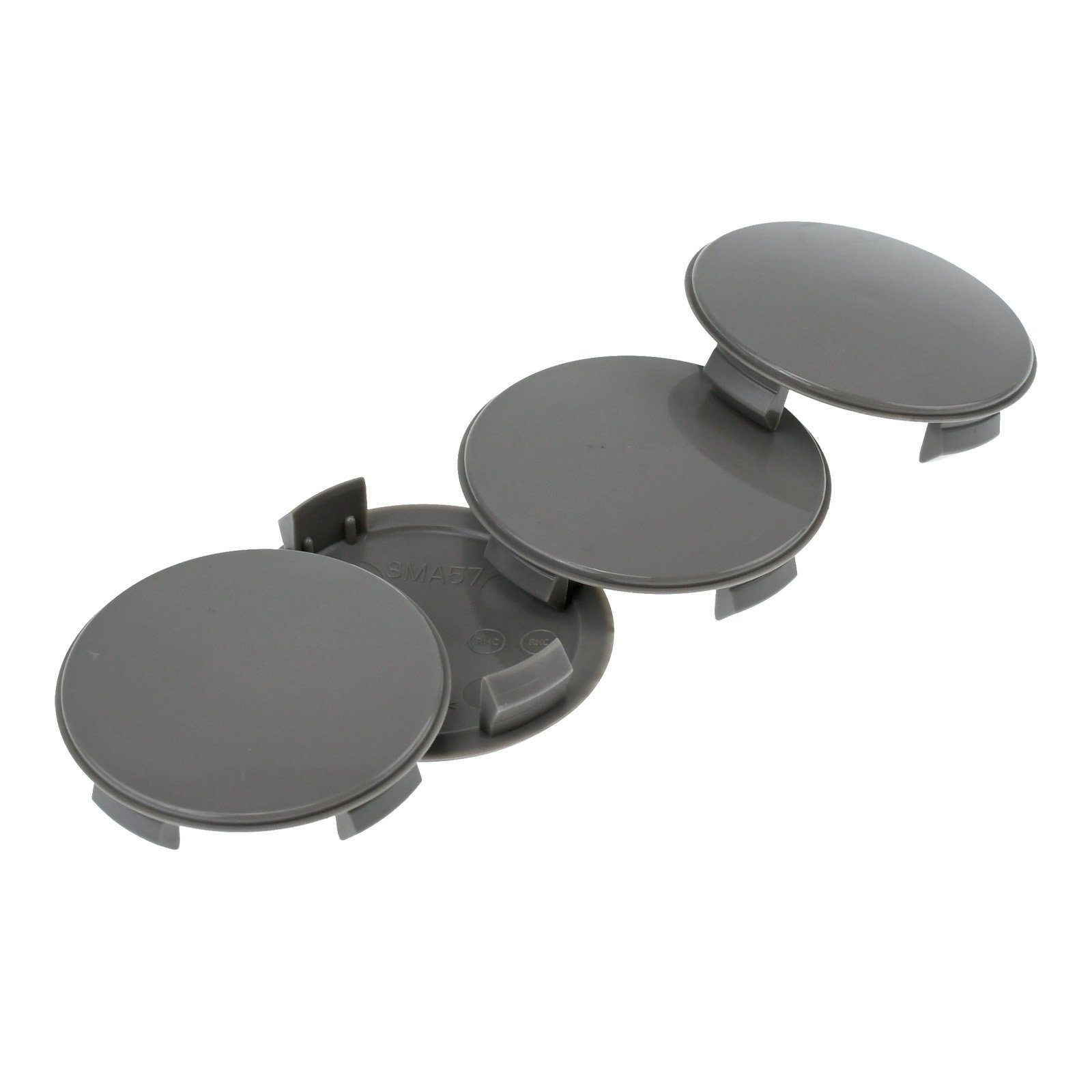 RKC Radkappe 4X 56,5mm Nabenkappen Radnaben Kappen Grau Gewölbt für Smart 451 453