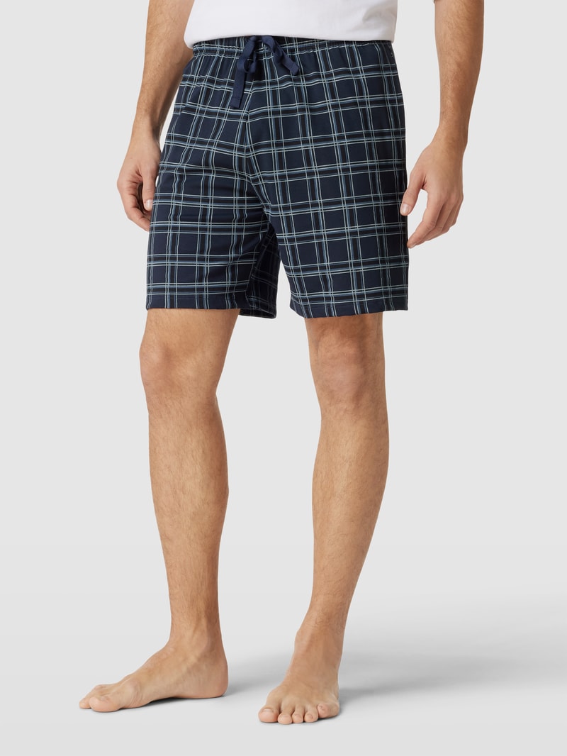 Pyjama-Shorts mit Streifenmuster in marineblau