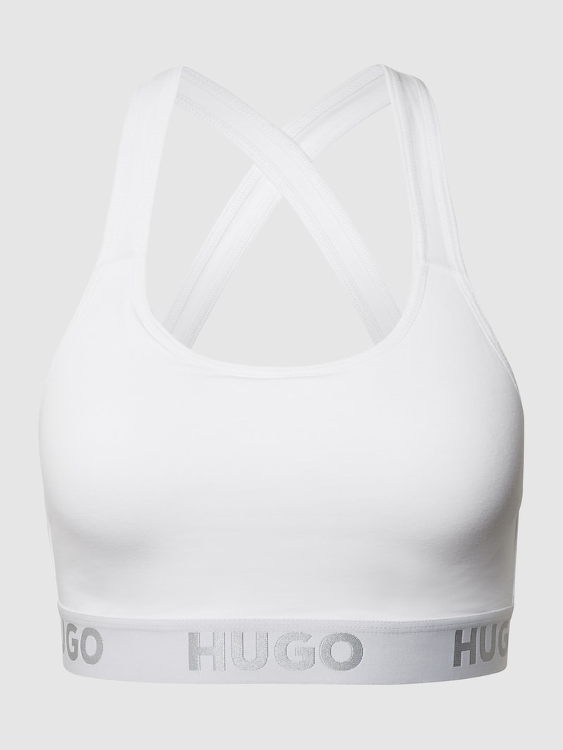Bustier mit Logo-Bund in weiß