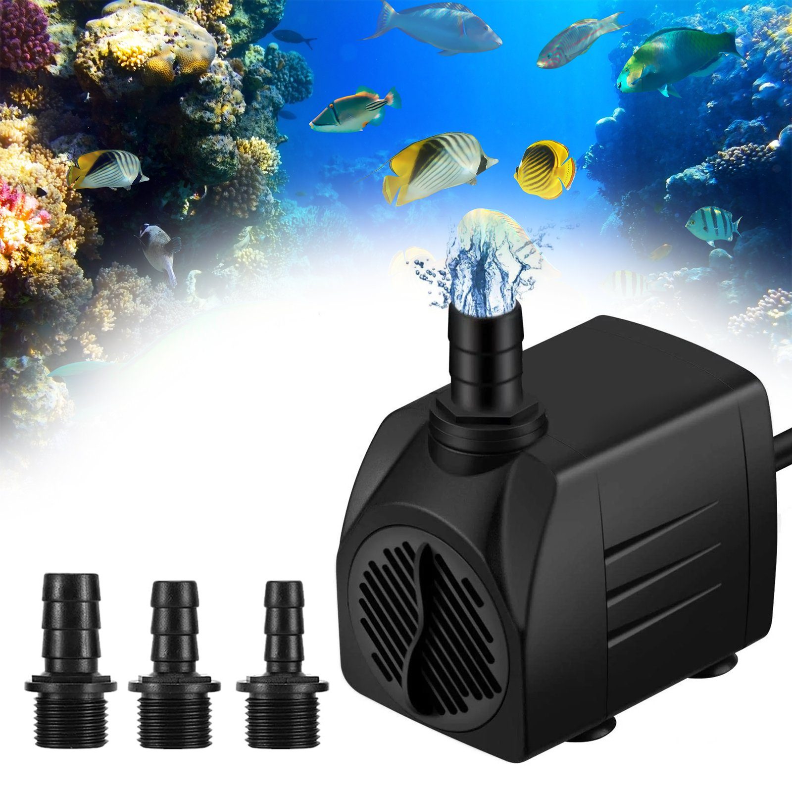 CALIYO Teichpumpe Mini Wasserpumpen(1800L/H, 25W), für Aquarien, Teich, Brunnen, Statuen, Hydrokultur