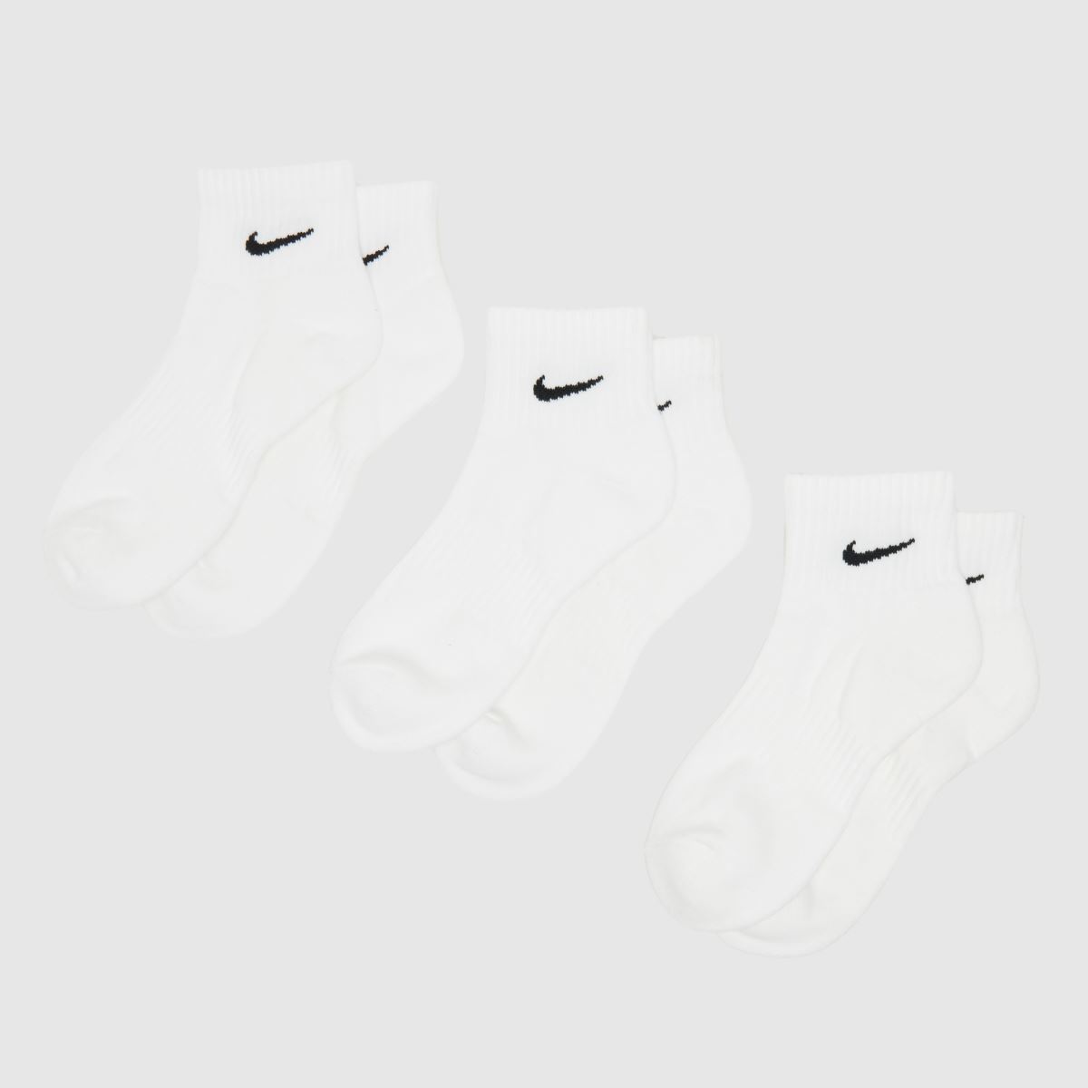 Nike fehér és fekete mindennapi bokazokni 3 db-os csomag