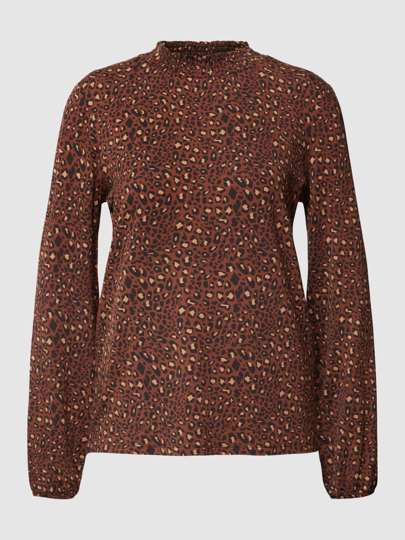 Longsleeve mit Animal-Print in hellbraun