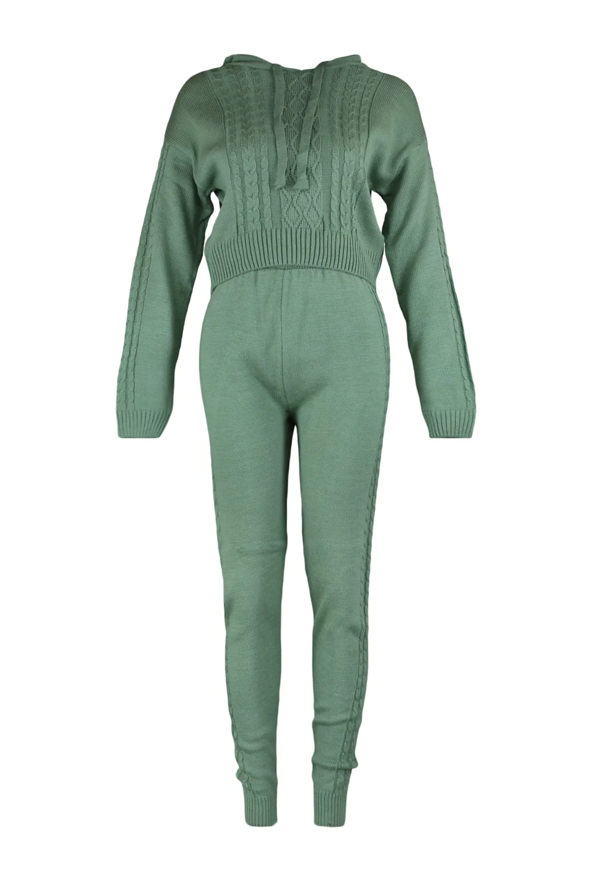 Trendyol Collection  Needle Green Strick-Set mit gestreifter Strickhose und Oberteil THMAW23AU00014