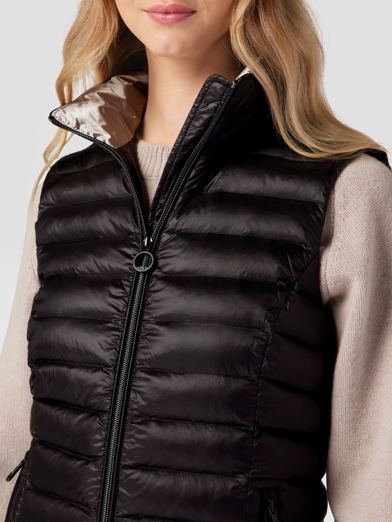 Steppweste mit Label-Applikation Modell 'Italy Vest' in schwarz