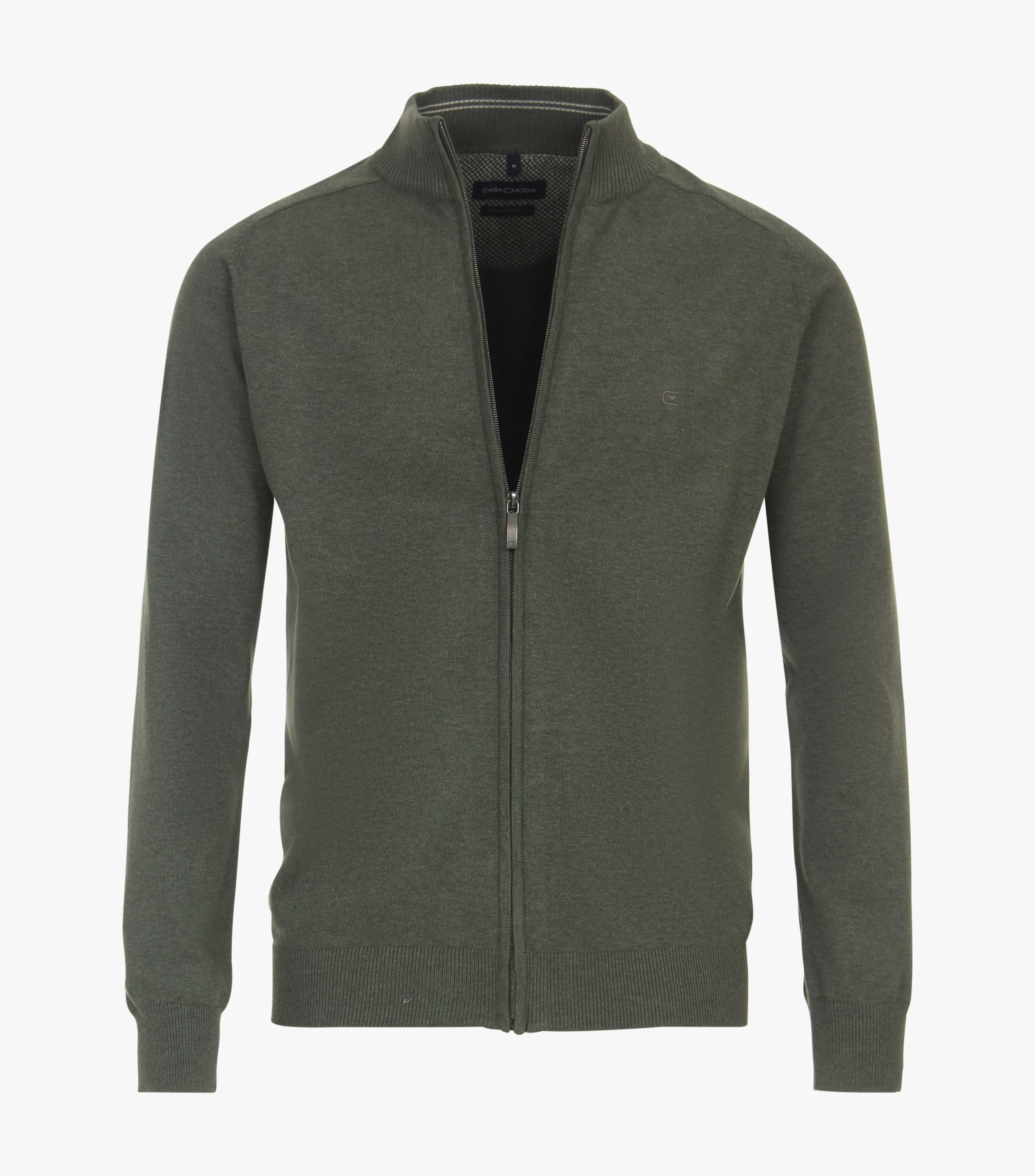 CASAMODA Strickjacke 004450 Pima-Baumwolle Stehkragen Normale Passform