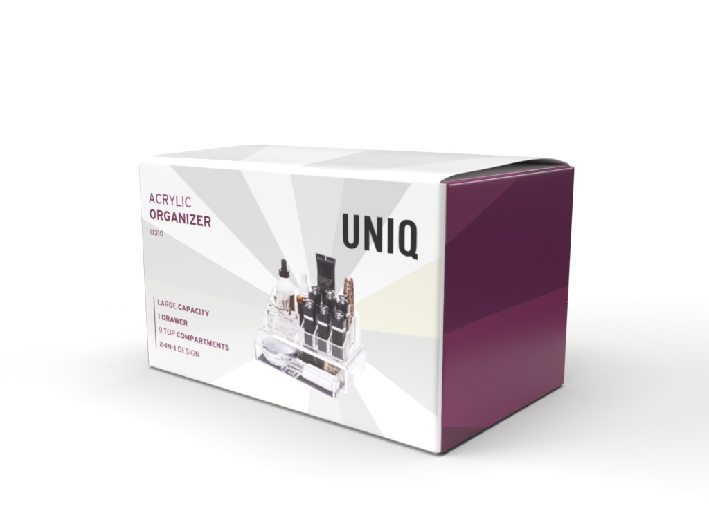 UNIQ Makeup Organizer with one drawer and 10 compartments