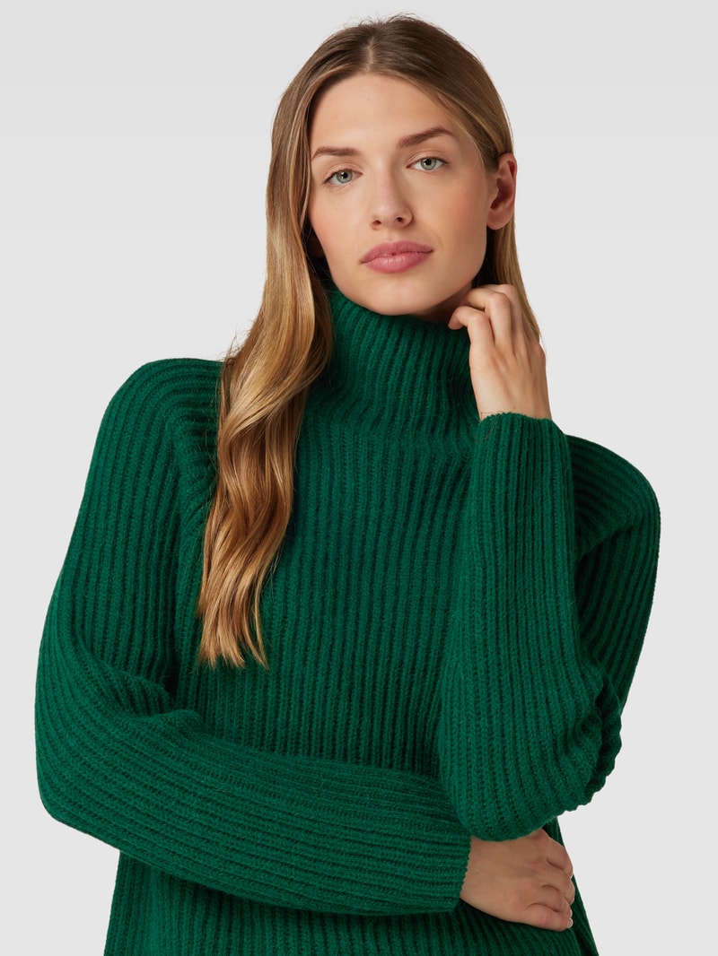 Strickpullover mit Stehkragen Modell 'ARWEN' in bottle