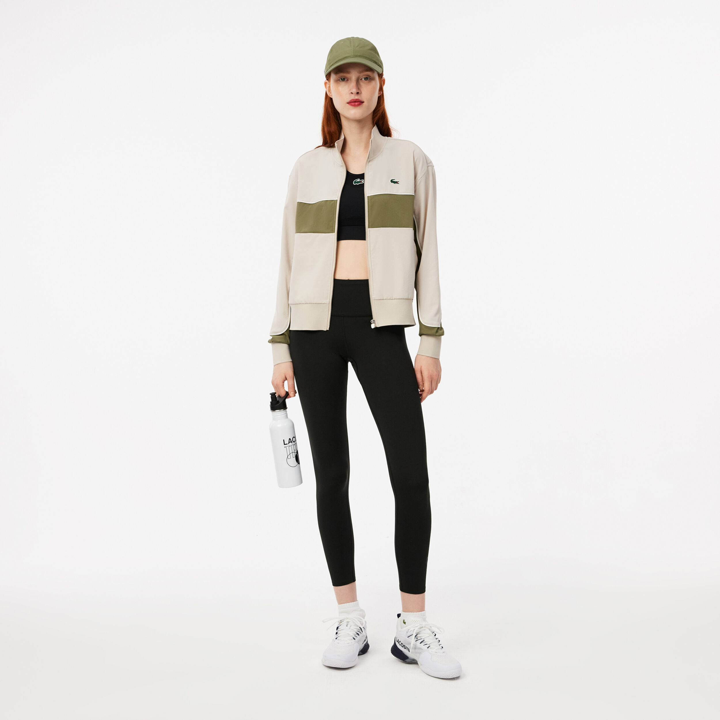 Trainingsjacke Damen - Beige, Oliv