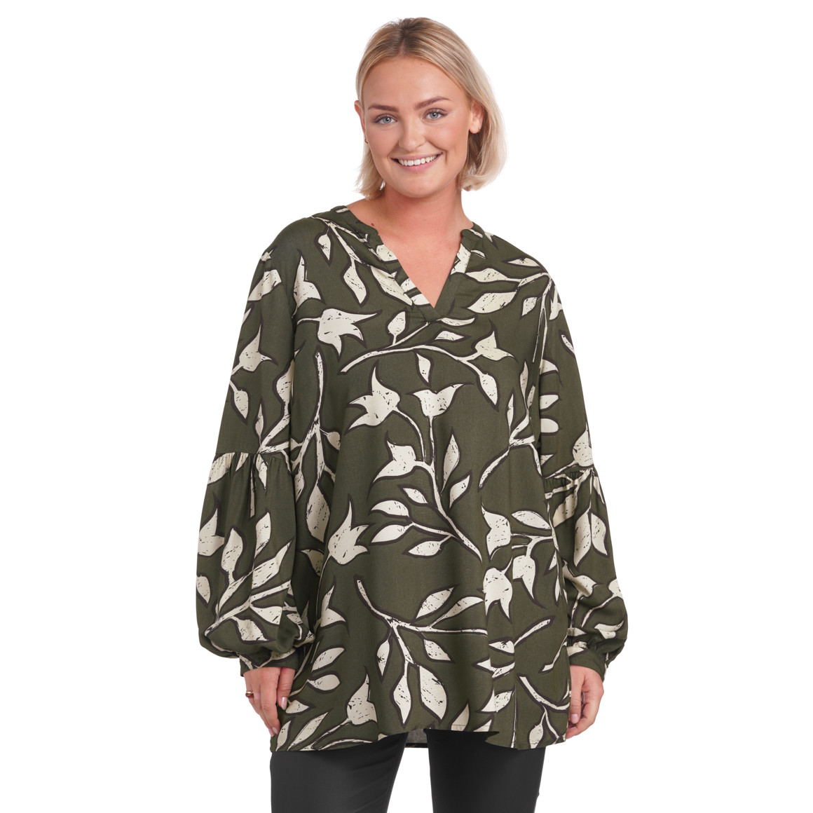 Damen Bluse mit floralem Allover-Motiv