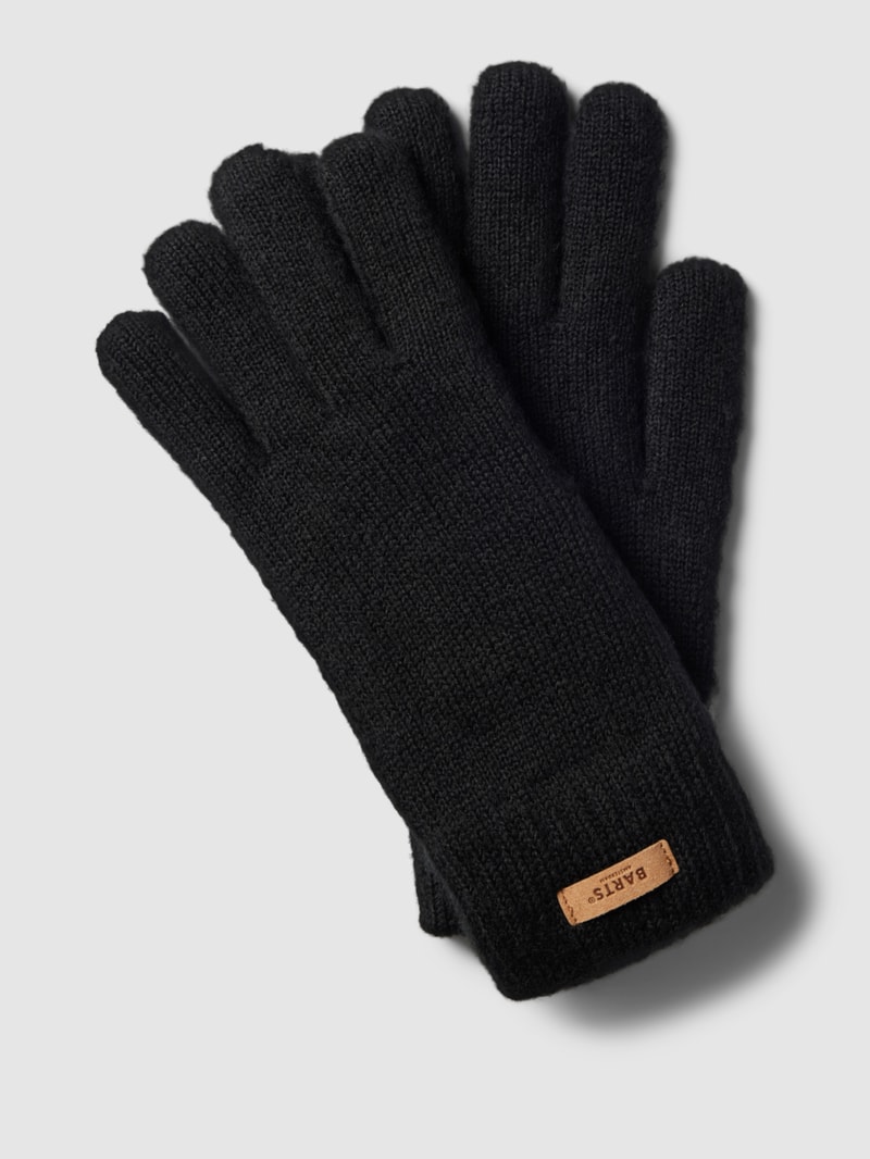 Handschuhe mit Label-Detail Modell 'Witzia' in schwarz
