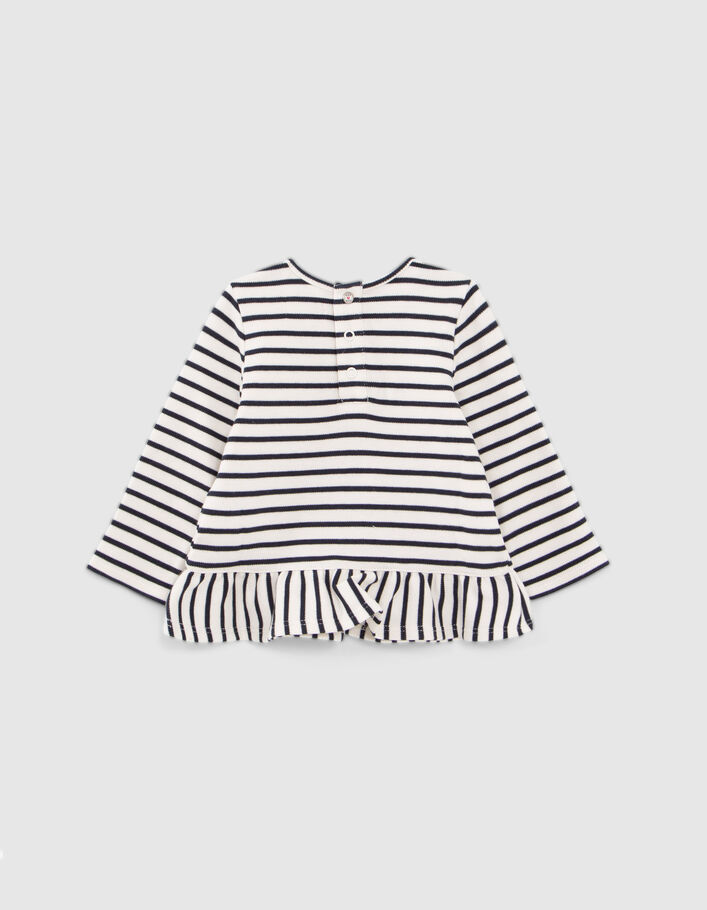 T-shirt marinière coton bio visuel drapeau bébé fille