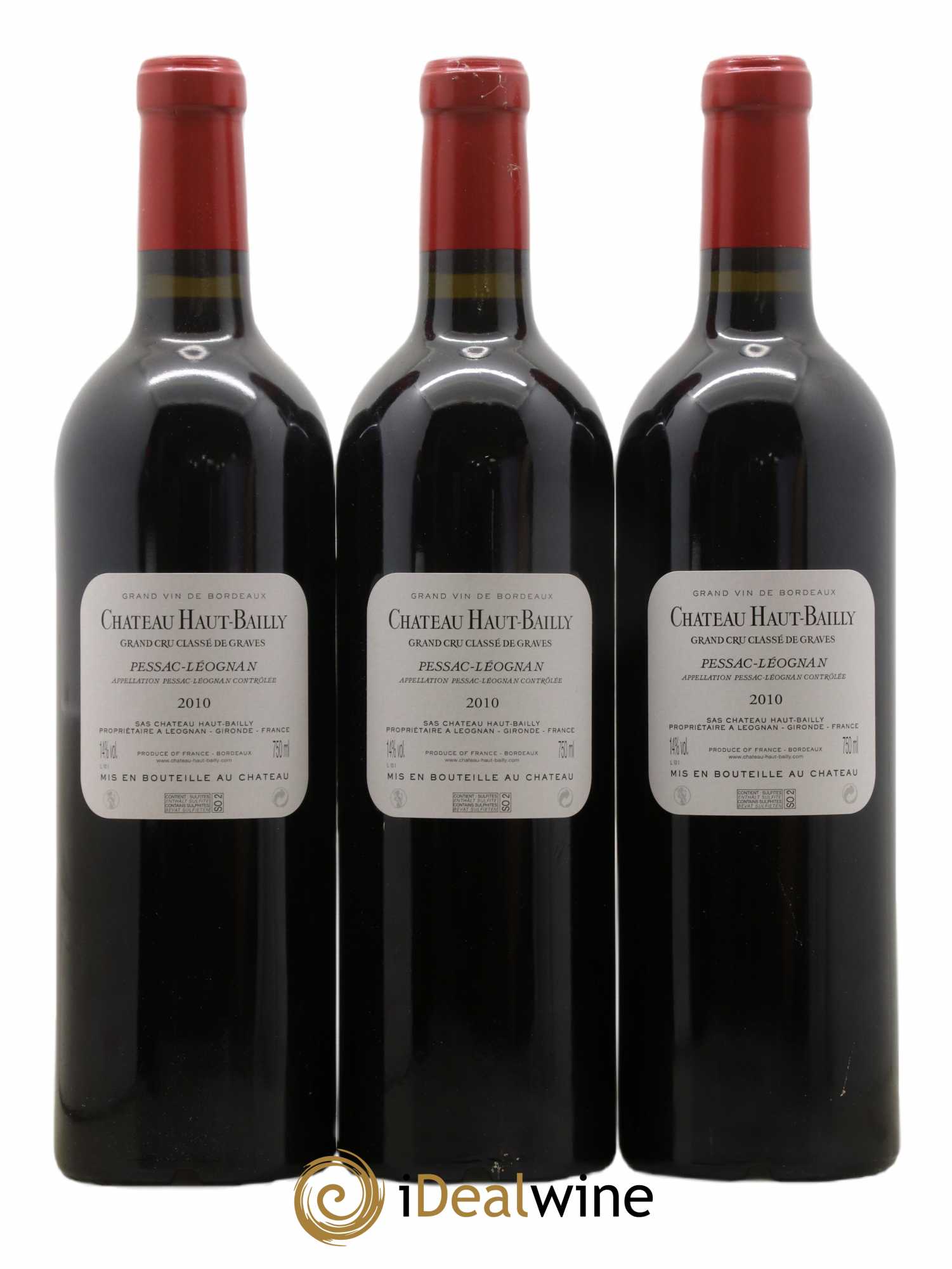 Château Haut-Bailly Cru Classé de Graves  2010 - Lot de 6 Bouteilles