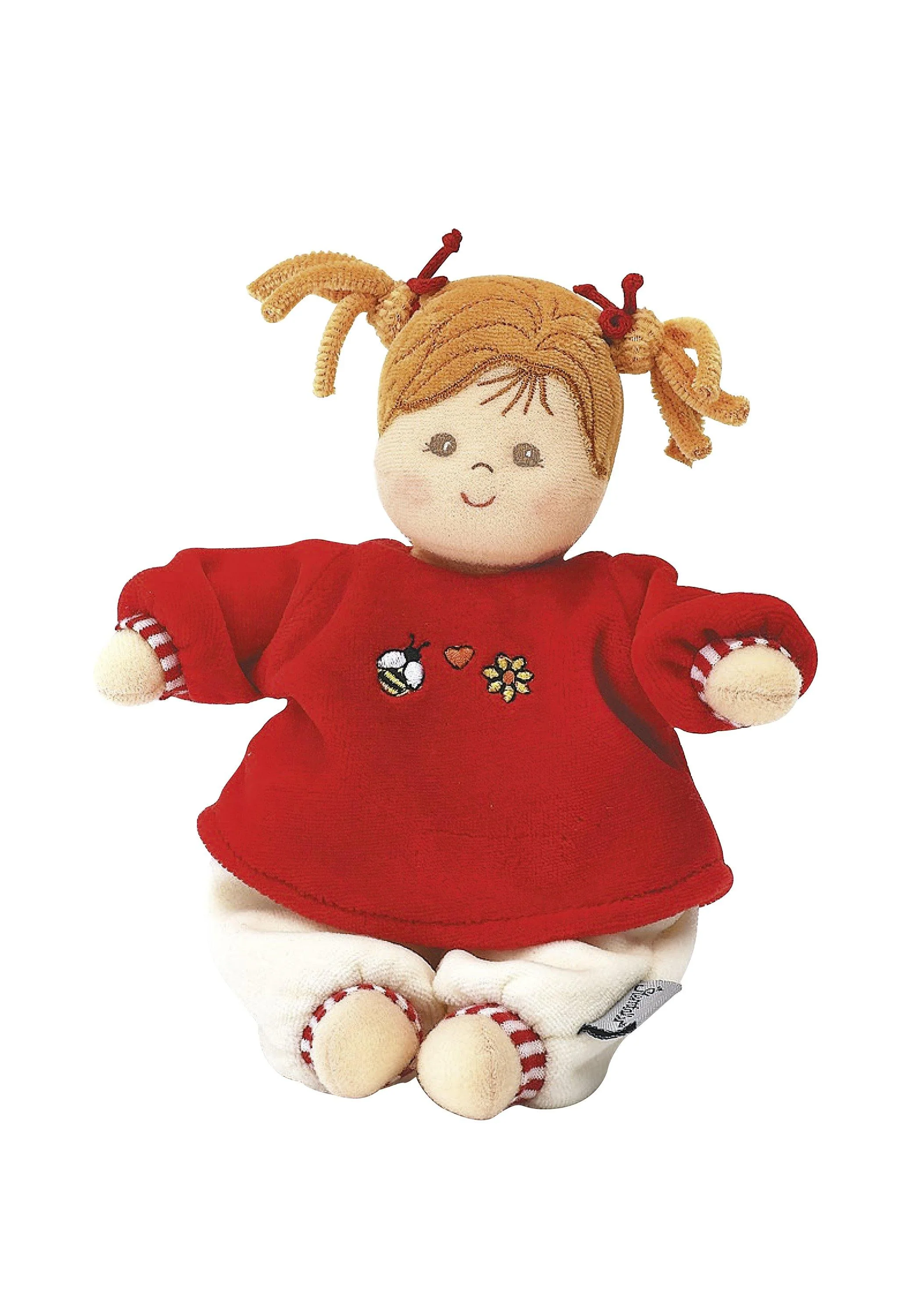 Spielpuppe Mädchen Magdalena in Rot, 23 cm