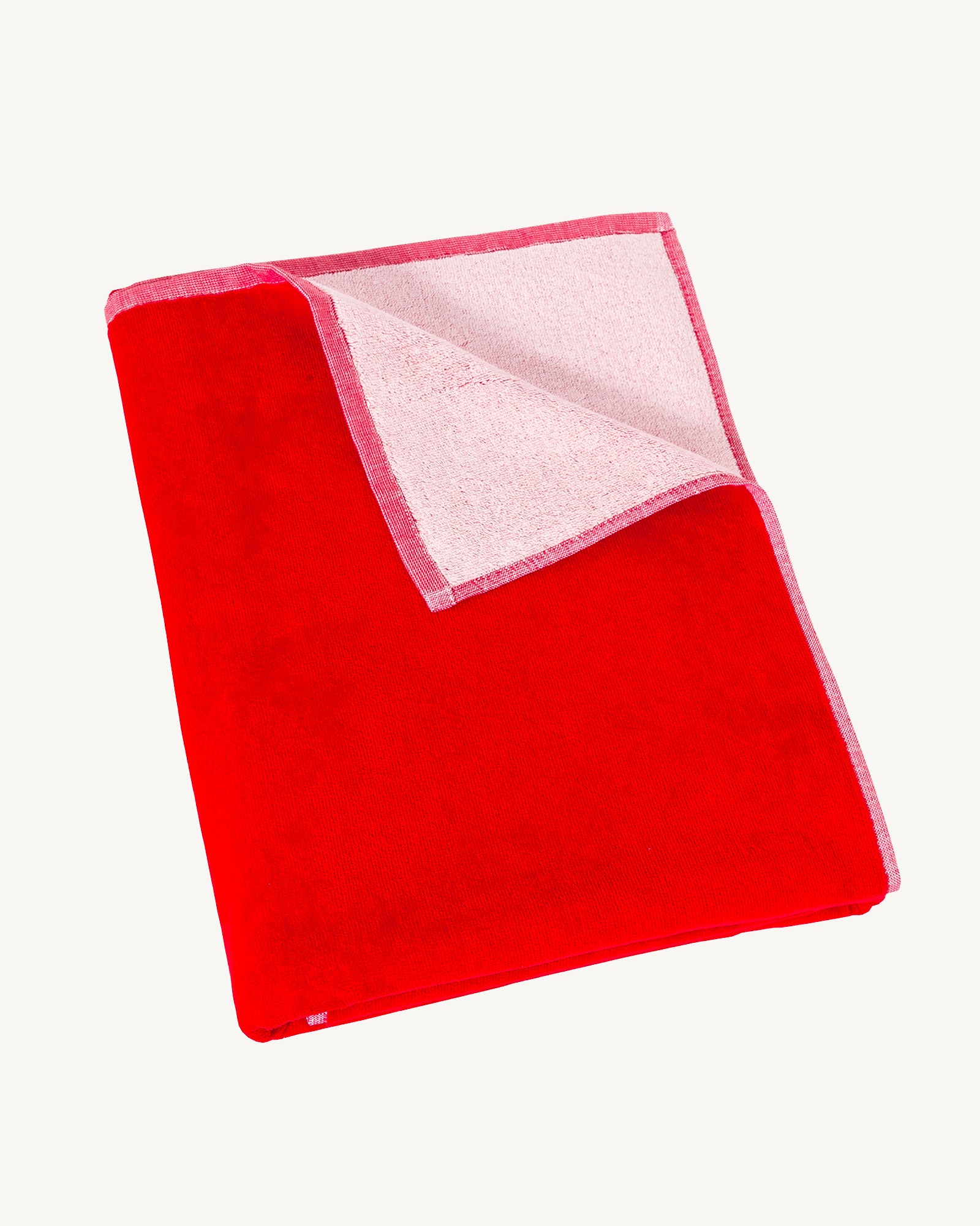 Serviette de plage en éponge Rouge vif Beach