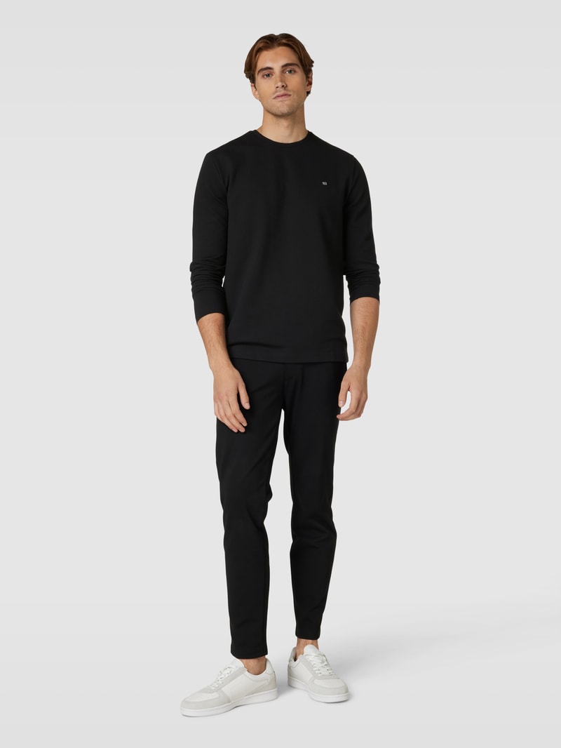 Longsleeve mit Waffelstruktur in schwarz