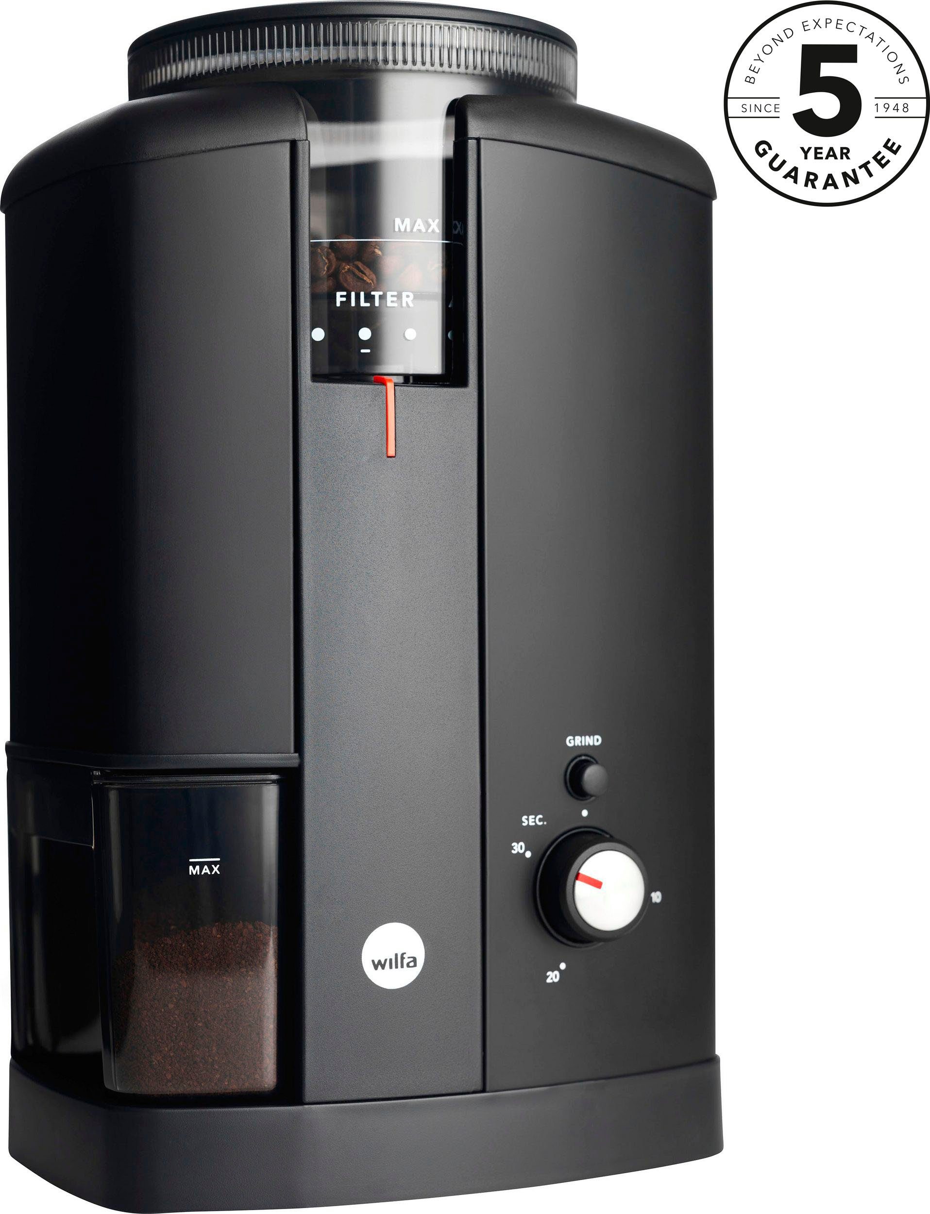 wilfa Kaffeemühle Svart Aroma CGWS-130B, 605771, 250 g Bohnenbehälter