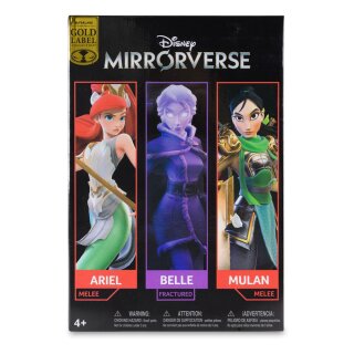 Disney Mirrorverse Actionfigur - Princess Pack Mulan, Belle (Fractured) & Arielle (Gold Label)