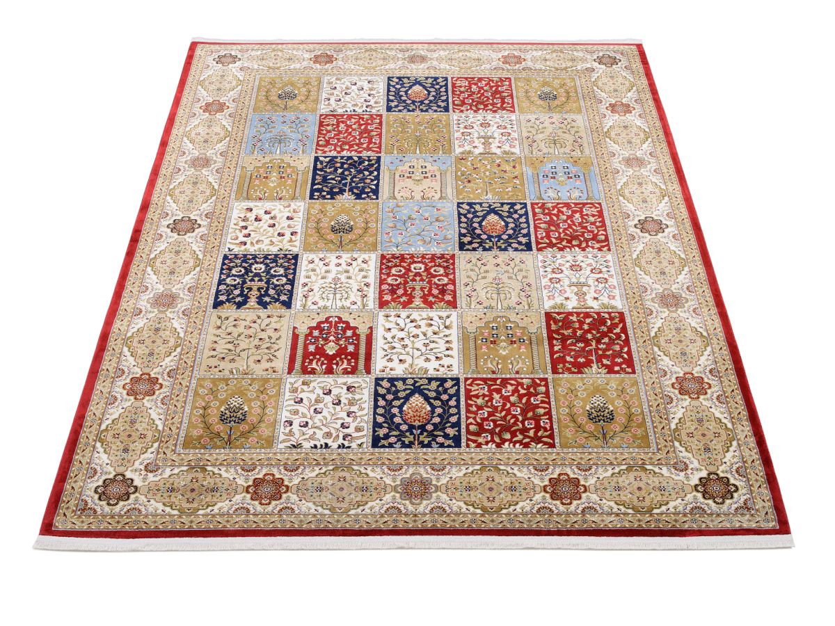 Webteppich Passion Ghom Rot-Creme 160 x 230 cm