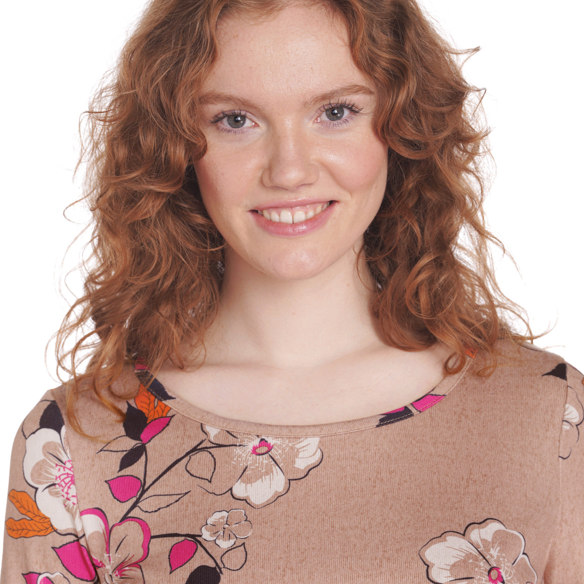 Damen Langarmshirt mit floralem Allover-Print
