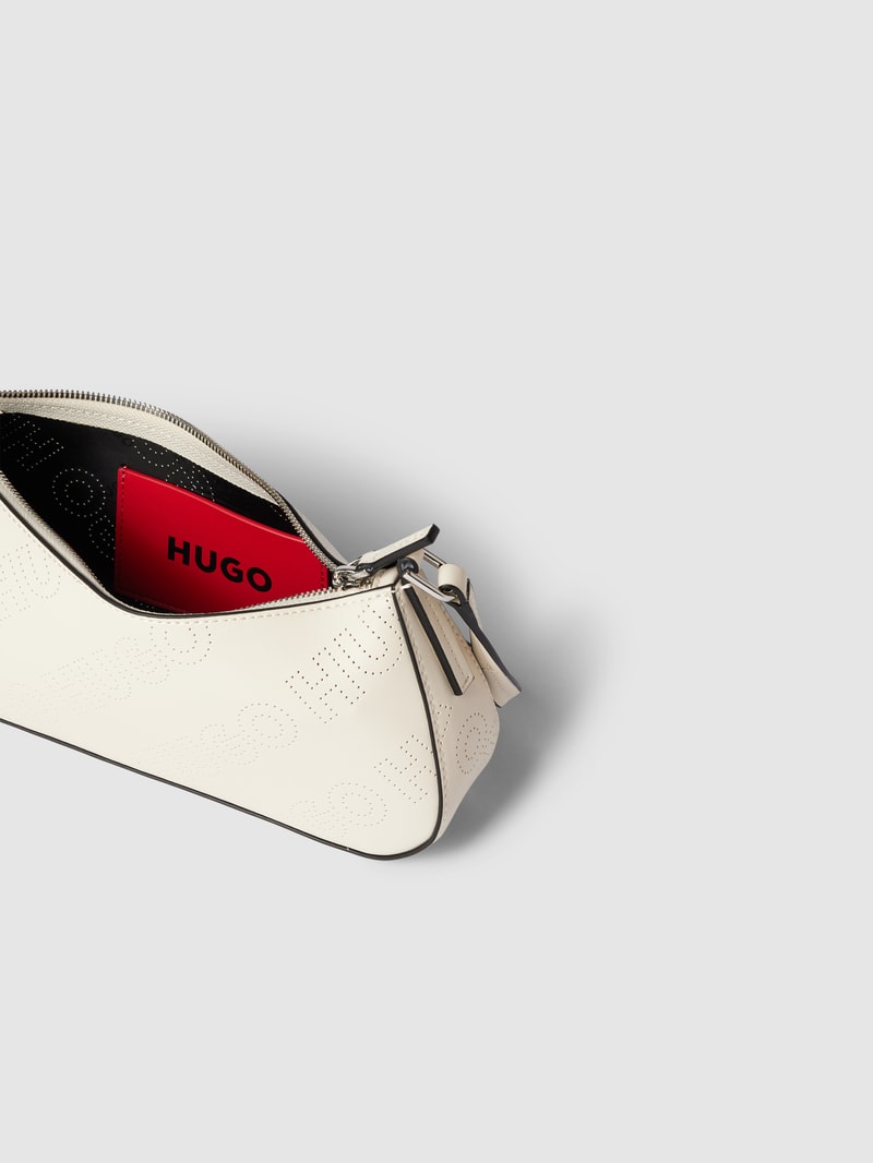 Hobo Bag mit Logo-Muster in offwhite