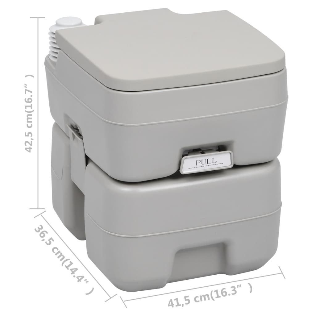 vidaXL Campingtoilette Tragbare Campingtoilette Grau 20 10 L