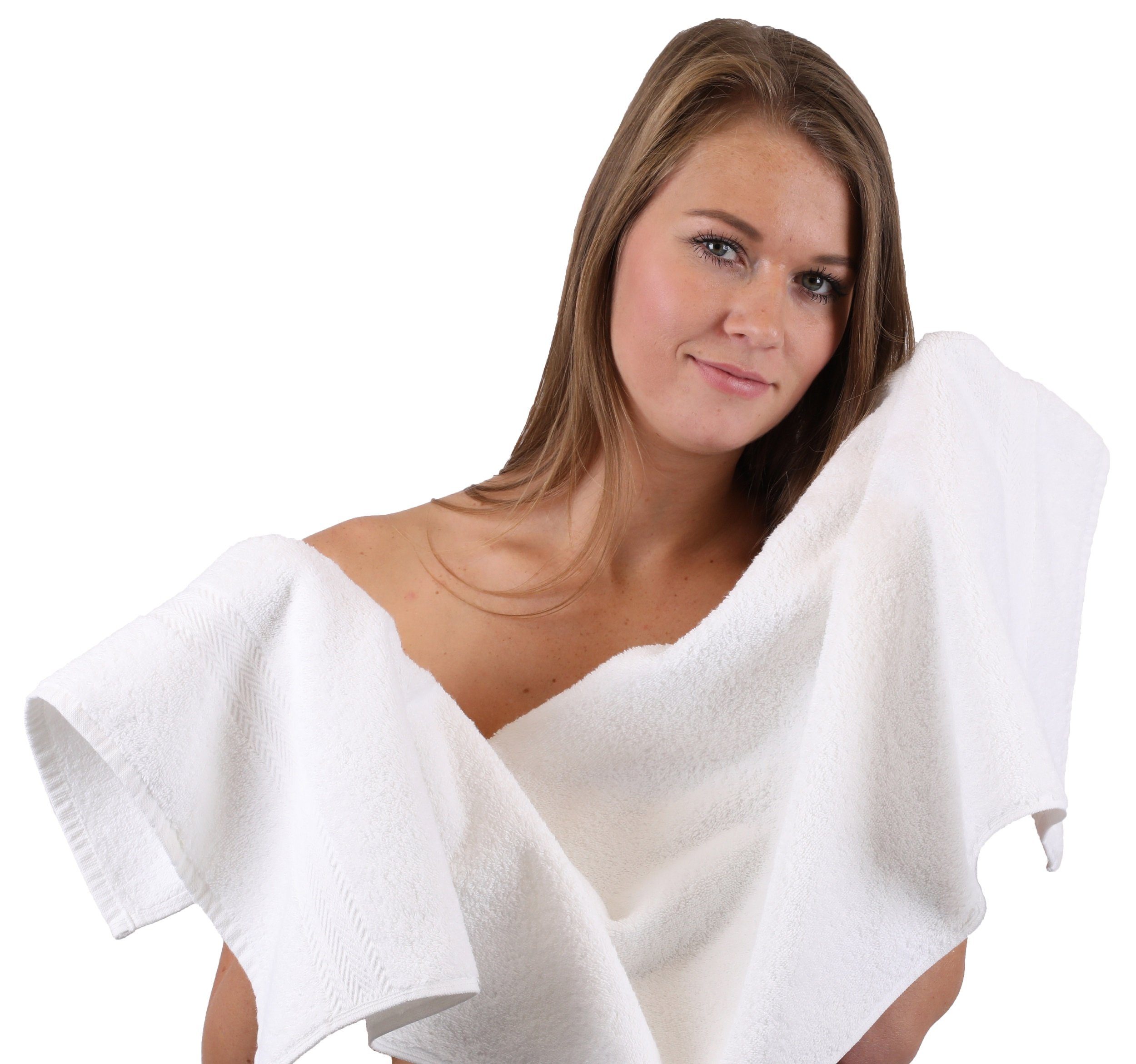 Betz Handtuch Set 6-TLG. Handtuch-Set Premium 100% Baumwolle 2 Duschtücher 4 Handtücher Farbe schwarz und weiß, 100% Baumwolle