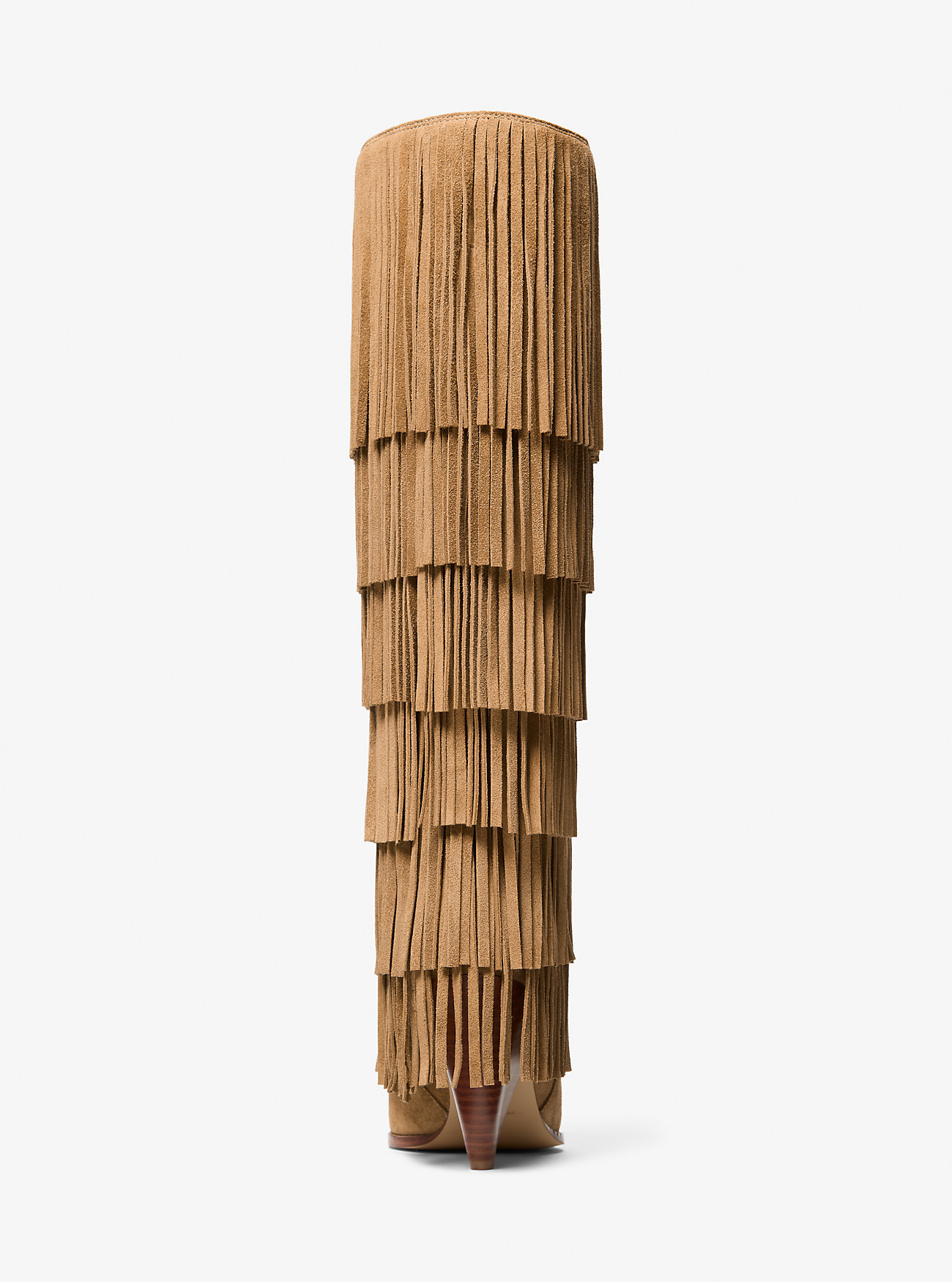 Stivale alto Jayla in pelle scamosciata con frange - HUSK