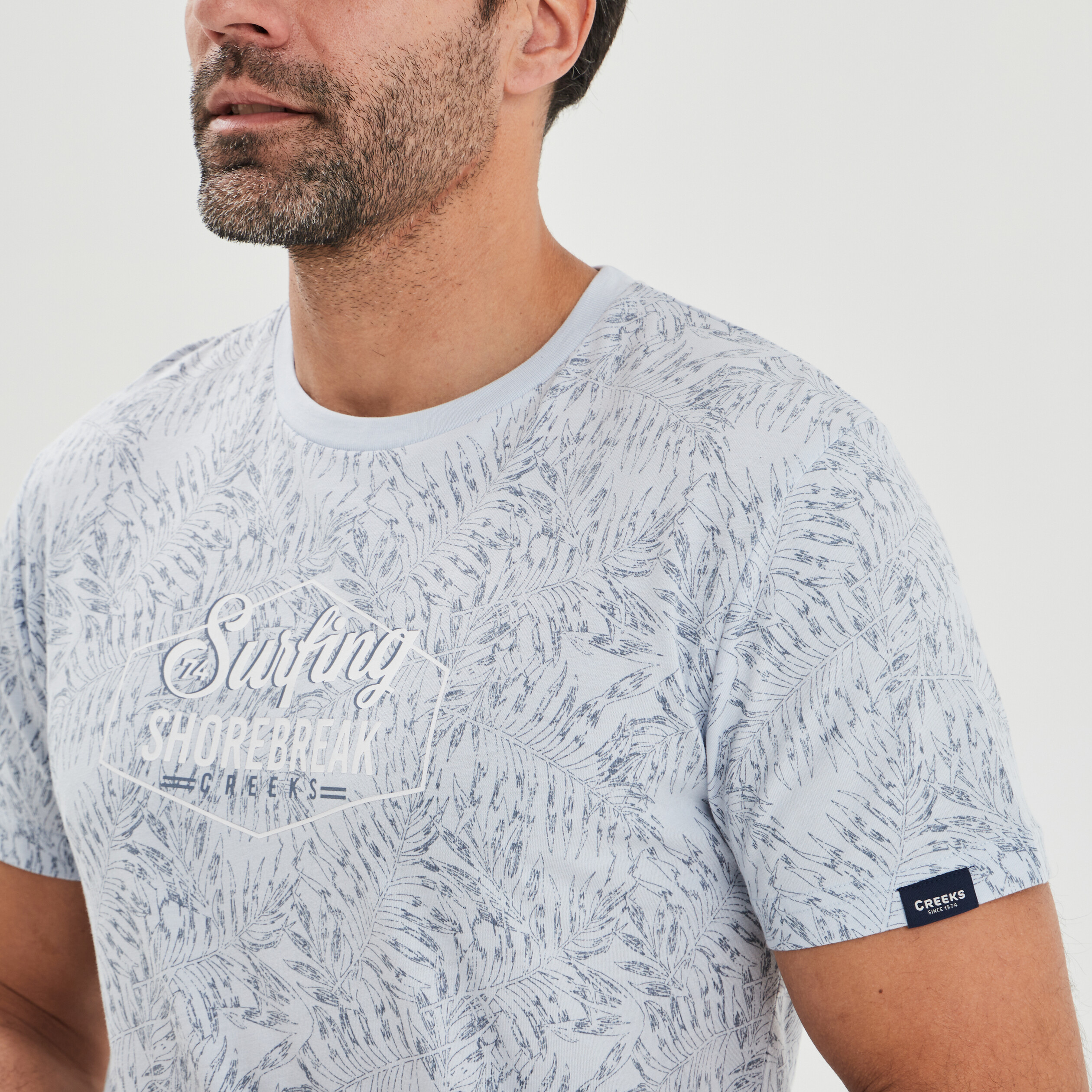 T-shirt manches courtes Creeks bleu clair homme | La Halle