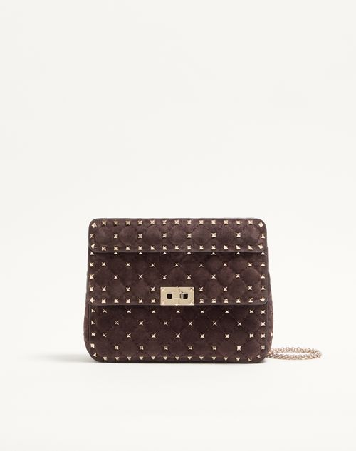 Valentino Garavani Bolsa Rockstud Spike Média Camurça