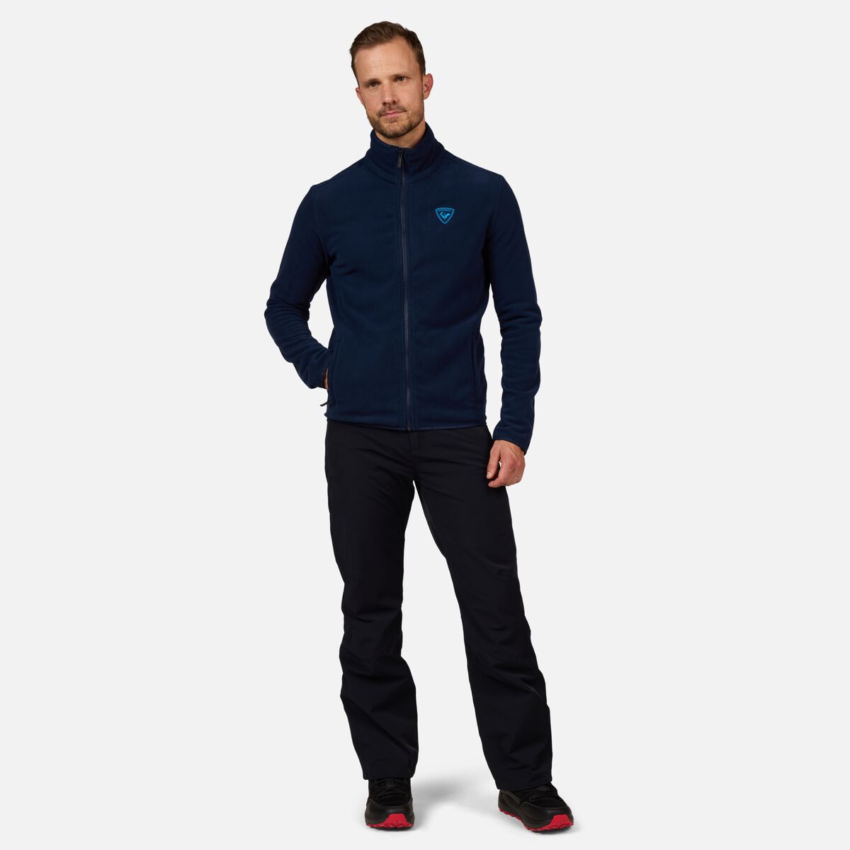 Herrenfleecejacke mit durchgehendem Reißverschluss Strawpile