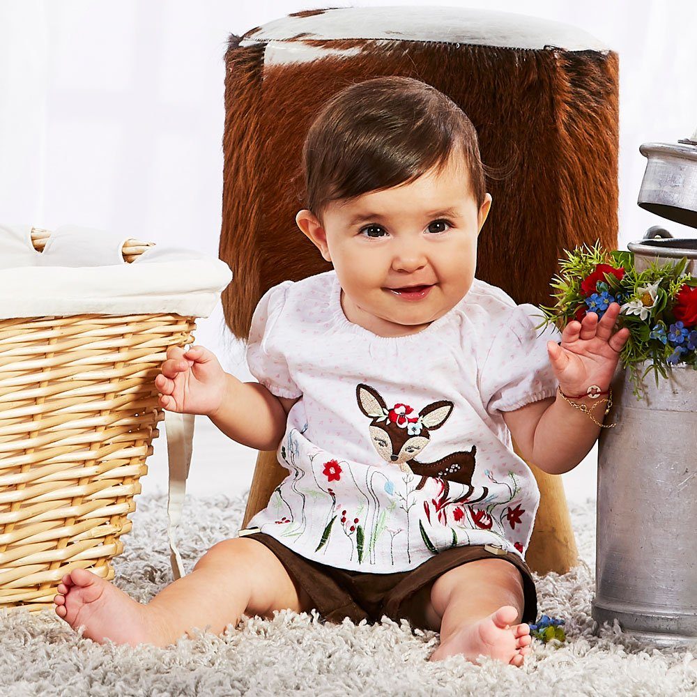 BONDI Trachtenbluse BONDI Baby Mädchen Langarmshirt 'Rehkitz' 86673