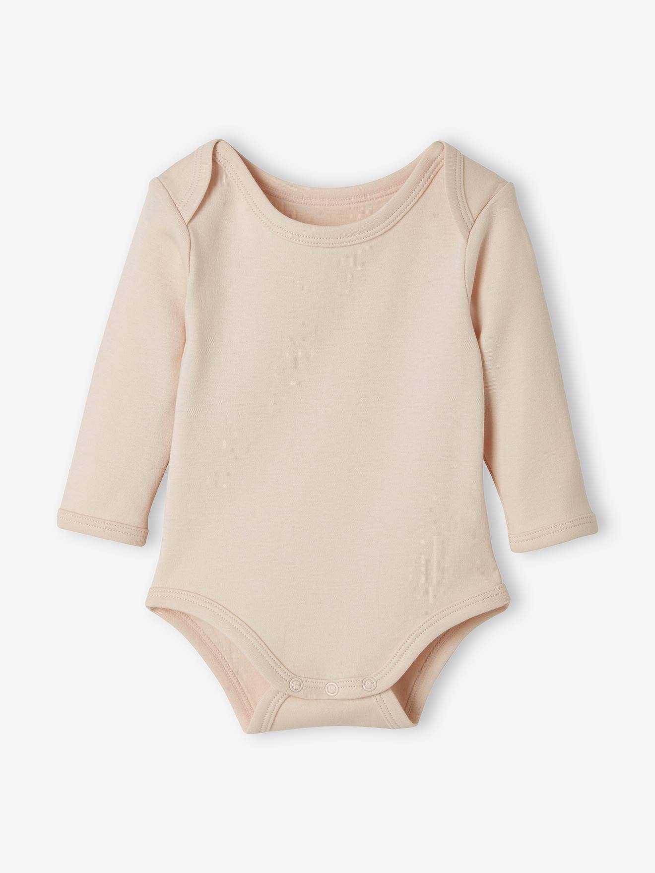 Lot de 5 bodies manches longues bébé ouverture US lot curcuma