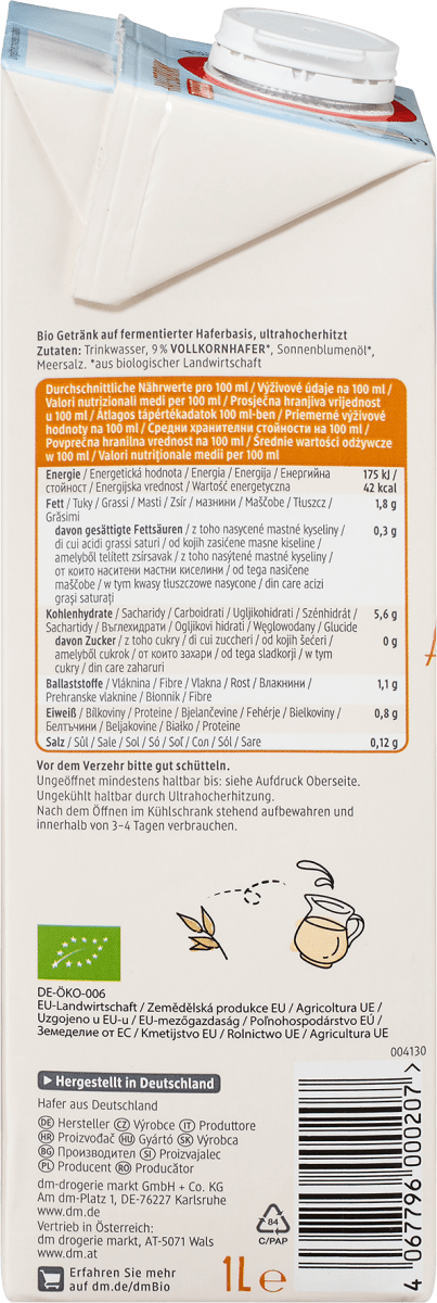 Haferdrink Zuckerfrei, 1 l