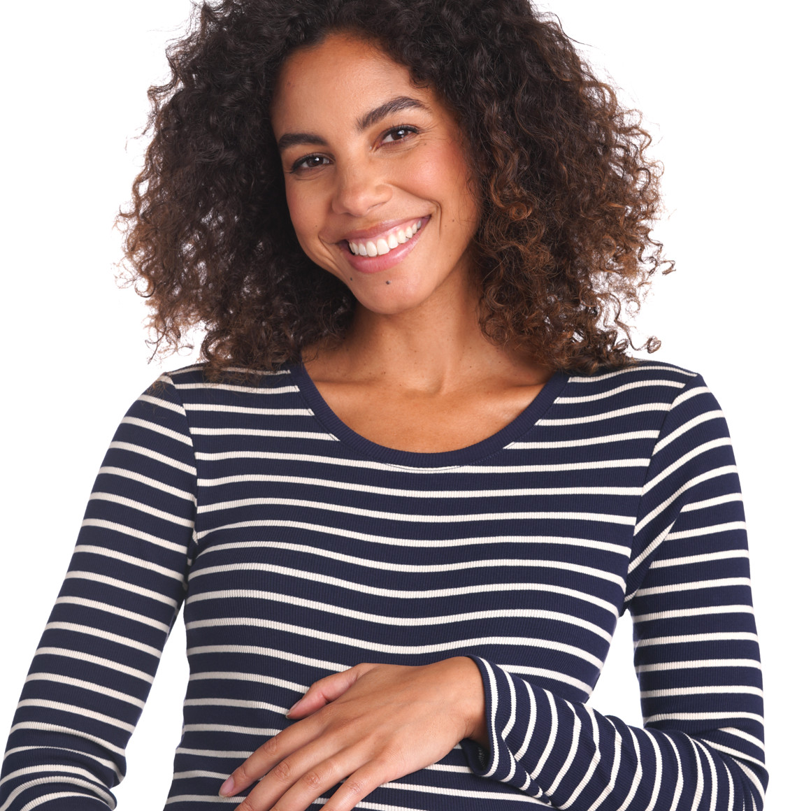 Damen Umstands-Langarmshirt im Ripp-Qualität