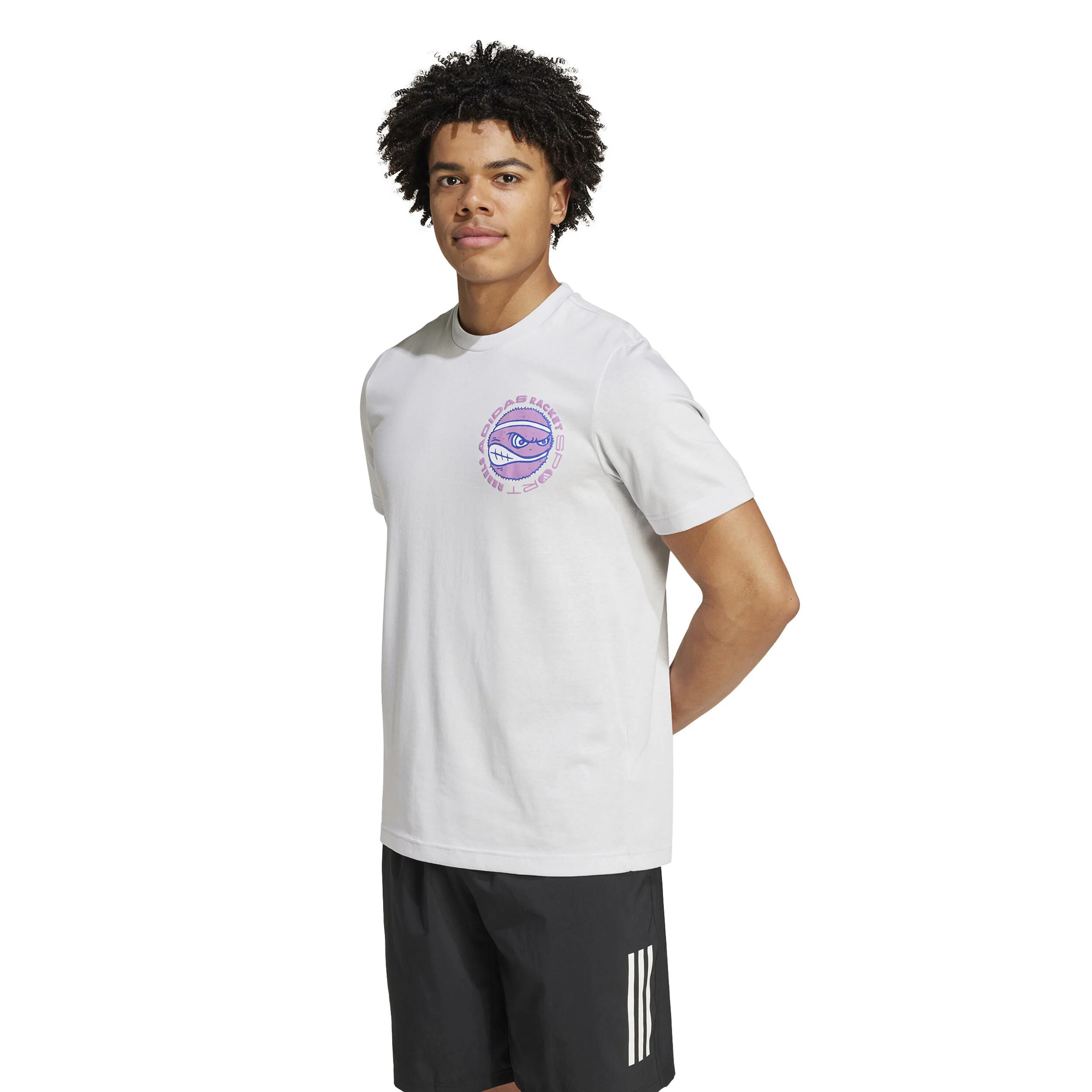 Racket Sport Rebels Graphic T-Shirt Herren - Weiß, Mehrfarbig