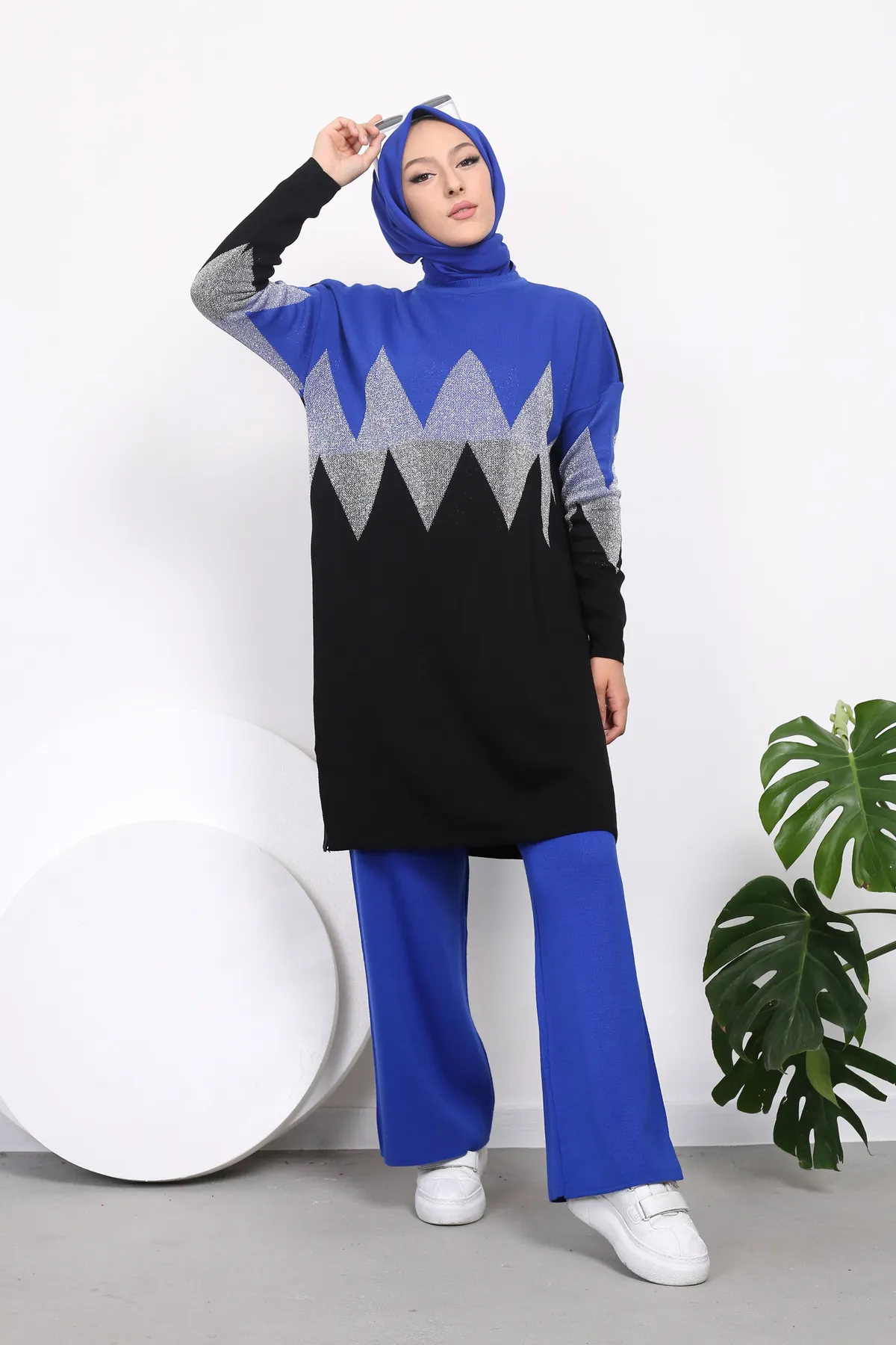 VOLT CLOTHİNG  Strickset mit Zickzack-Muster für Damen