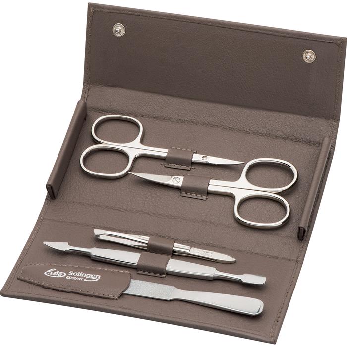 Druckknopfetui, 5-teilig, Taupe