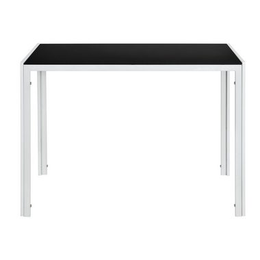 en.casa Esstisch, Enschede mit Glas Tischplatte Schwarz/weiß