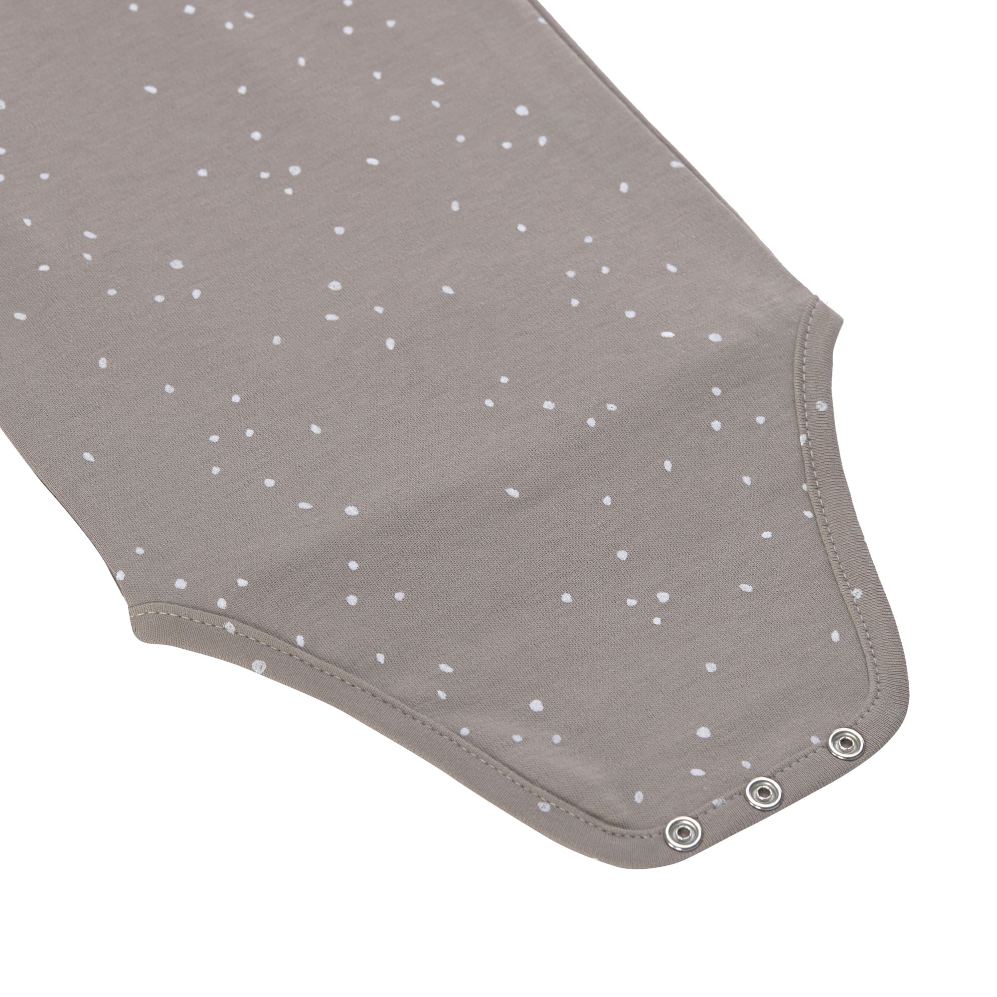 Baby Body langarm - Bio Baumwolle, Punkte, Taupe