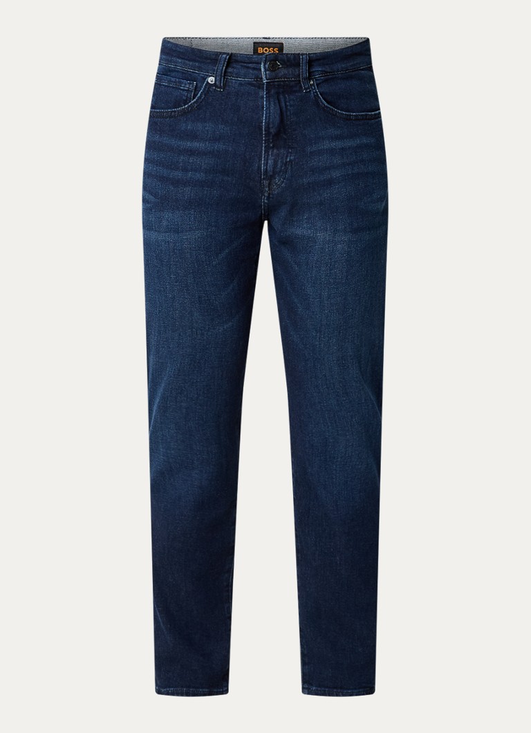 Blugi Hugo Boss Onyx cu imprimeu conic închis la culoare