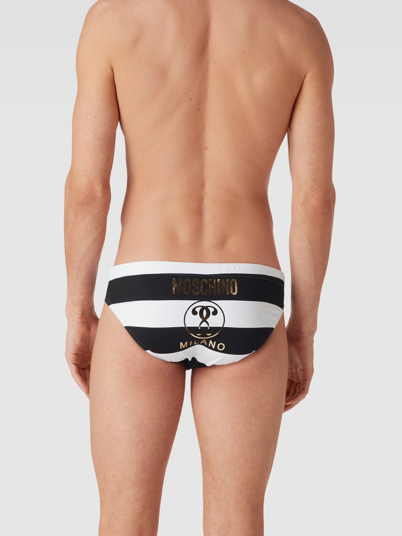 Badehose mit Streifenmuster in schwarz