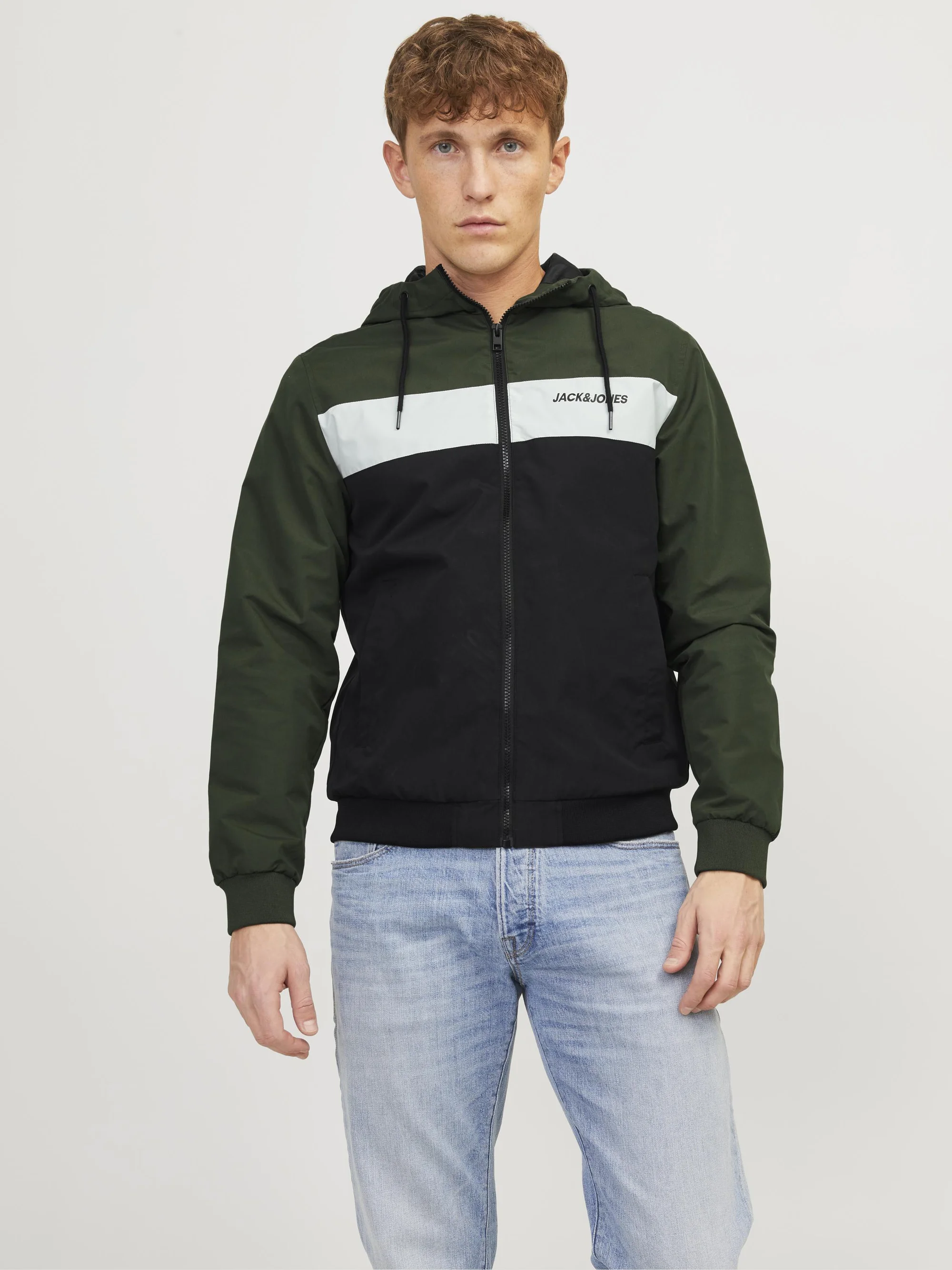 Jack & Jones JJERUSH BLOCKING HOOD - Chaqueta ligera