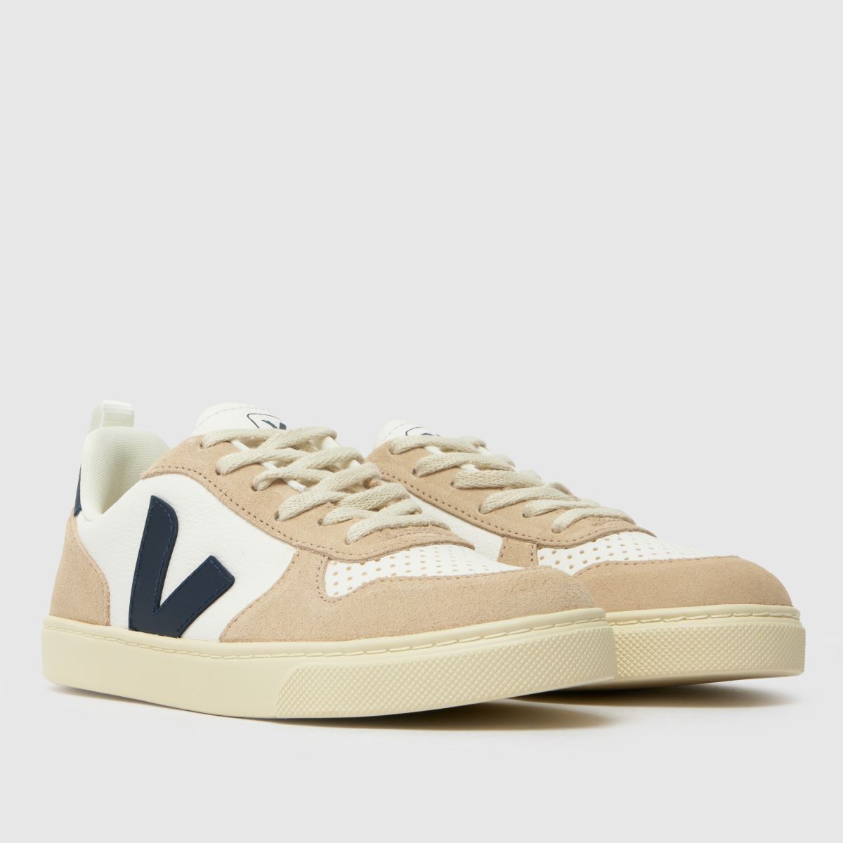 VEJA vita & marinblå v-10 juniorsneakers för pojkar