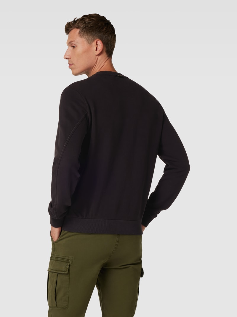 Sweatshirt mit Label-Print in schwarz