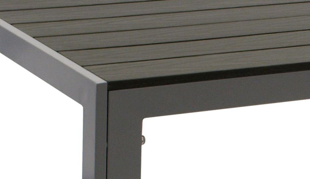 DEGAMO Garten-Essgruppe SORANO, (5-tlg), Tisch 70x125cm, Aluminium + Kunstholz + Kunstgewebe schwarz